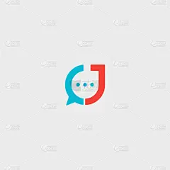 letter j chat logo template design