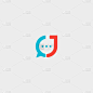 letter j chat logo template design