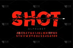 字体,字母,数字,黑色,破碎的,损坏的,洞,复古