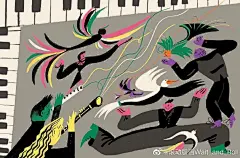 #滚动分享# 意大利插画师设计师Sarah Mazzetti
擅长书籍封面、漫画、童书、海报、装置艺术的设计与创作，曾为《纽约客》、《纽约时报》等知名杂志创作插图。受到中世纪风格的影响，她喜欢用鲜艳的平涂色彩和大胆的线条来呈现视觉效果，画面极具设计感。 ​​​​