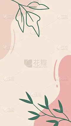 抽象有机花卉载体模板的社交媒体故事。时尚手绘最小粉彩背景