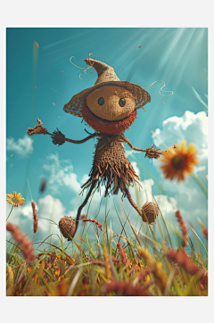 数字艺术稻草人插画稻草人灵感-众图网