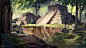 SOS concept art : forest and ruins, Sylvain Sarrailh : Visual development for SOS, a game by Outpost Games : http://store.steampowered.com/app/619080/SOS/