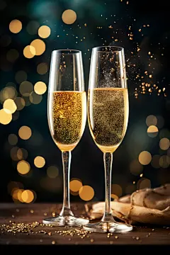香槟气泡酒素材图片