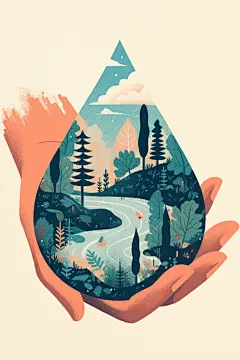 节水宣传创意元素