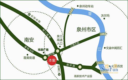 中骏四季康城二期交通图区域图