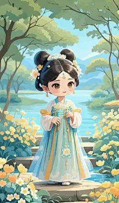古典胖女孩矢量图形插画