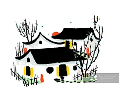 江南,乡村,风景,中国画,建筑图片素材