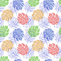 pattern with monstera leaves