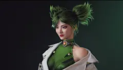 绿发女孩-UE5模型 - 角色/人物/生物 - 作品模型 - CG模型网