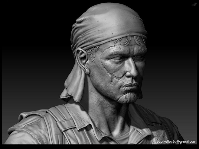 paul kelley : sculpt for game model of sergeant barnes (platon
