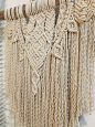 Driftwood Macrame Wall Hanging/Cotton Rope Macrame Wall Hanging : Handmade macramé wall hanging using 3mm 100% cotton rope and driftwood found on the beach of Baltic Sea.  Macramé measures: 37x 53cm  Driftwood measures: 56cm