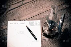 古典式,信函,贺卡,褐色,艺术,水平画幅,无人,墨水,灯,特写
