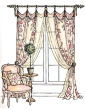 窗帘款式图 窗帘配件 软装素材 窗帘手绘图3-淘宝网