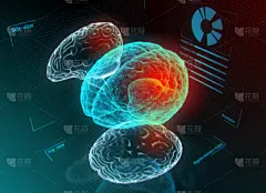未来,健康保健,概念,人造的,全息图,神经系统,水平画幅,癌症,智慧,绘画插图