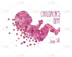 六月,一个人,儿童节,新生儿,可爱的,贺卡,小的,童年,背景,节日