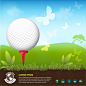 高尔夫运动主题创意设计矢量图素材