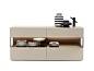 Wooden sideboard with flap doors with integrated lighting AVENUE by Kristalia