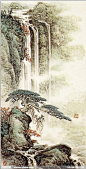 山水画设计素材,山水画模板下载,山水画,国画,手绘,移门,无框画,瀑布,流水,松柏,油画绘画,绘画书法,文化艺术,设计,450DPI,JPG