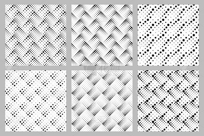 Abstract dot pattern background design set - vecto素材-花瓣网