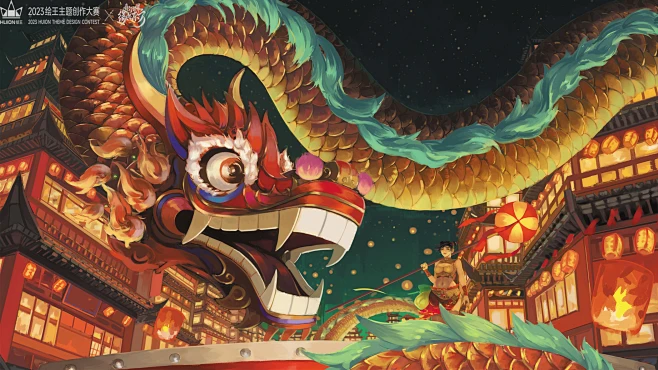 舞龙_插画-绘王社区-花瓣网