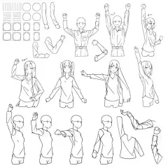 人体动态绘制参考，超款线稿临摹 插画图片壁纸