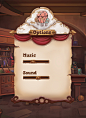 Game Interface Pepper and Carrot : Potion making interface and options menu for a magic platformer "Pepper and Carrot".  Art director Anastasia Astasheva.