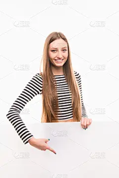 女孩,幸福,可爱的,空白的,悲哀,背景分离,长的,肖像,拿着,儿童