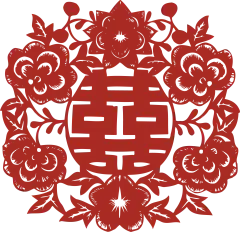 窗花 民俗 剪纸剪影 喜庆 喜 成亲 新婚 新年 素材(2827)