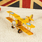 优沃家居礼品 金属工艺品 铁艺飞机模型 复古摆件 小号双翼战斗机