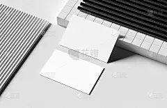 现实的名片模拟在现代背景。3 d演示。