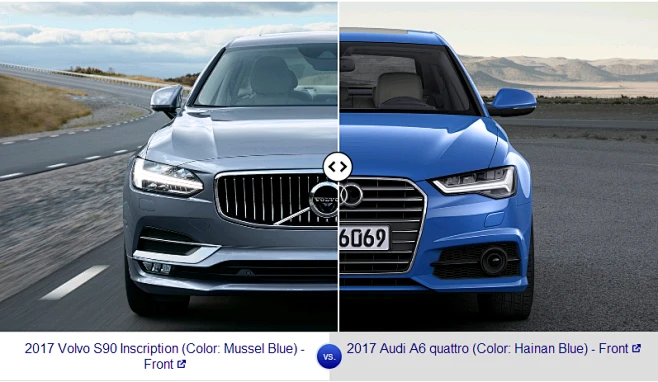 各种车型的对比图