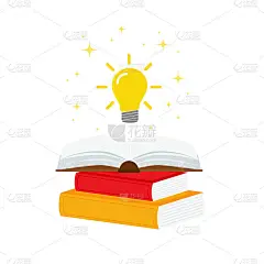 打开书与灯泡的概念，可以使用，登陆页，模板，ui，移动应用程序，海报，横幅，传单。矢量插图。