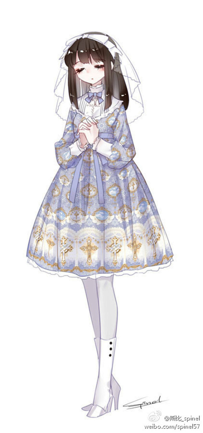 动漫插画人物萝莉洋服洛丽塔洋装lolita设计画师斯比魔女卡提作者