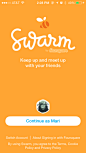 Swarm iPhone sign up flows, log in screenshot