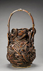 Japanese Flower Arranging Basket (Hanakago) | ca. 1950 - 1980 | Bamboo (madake variety), bamboo rhizomes, and rattan