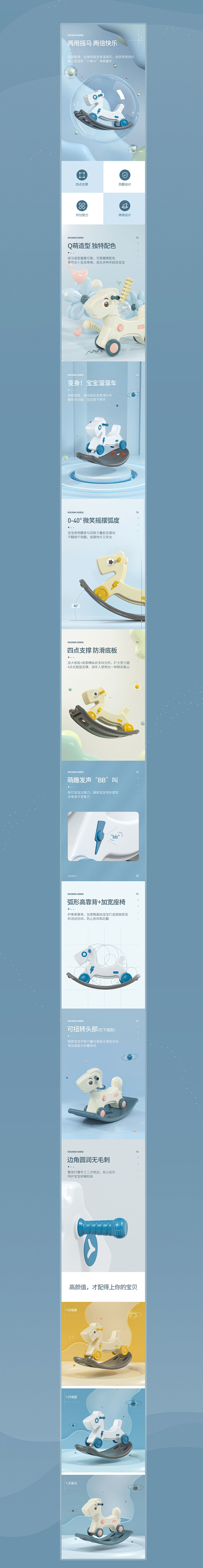 两个母婴ps+c4d详情页分享详情页设计