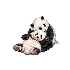 【花花叶子天下第一好】【叶子小小年纪带崽经验丰富】【熊猫】【国潮】【财源“滚滚”来！】【雪娃娃童画】