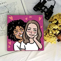 【手绘头像装饰画】定制情侣全家福朋友婚礼生日纪念品插画礼物-淘宝网