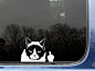 Fancy - Grumpy Cat Finger Car Decal