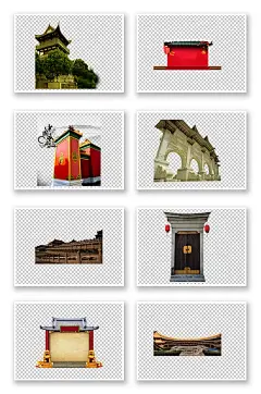 中国风建筑房檐屋檐素材