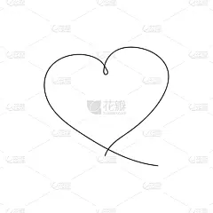 连续性,线条,动物心脏,分离着色,可爱的,白色,白昼,文字,绘制,爱