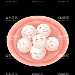 汤圆  - 源文件下载【酷图网】汤圆,汤圆插画,正月十五,元宵,吃元宵,煮汤圆