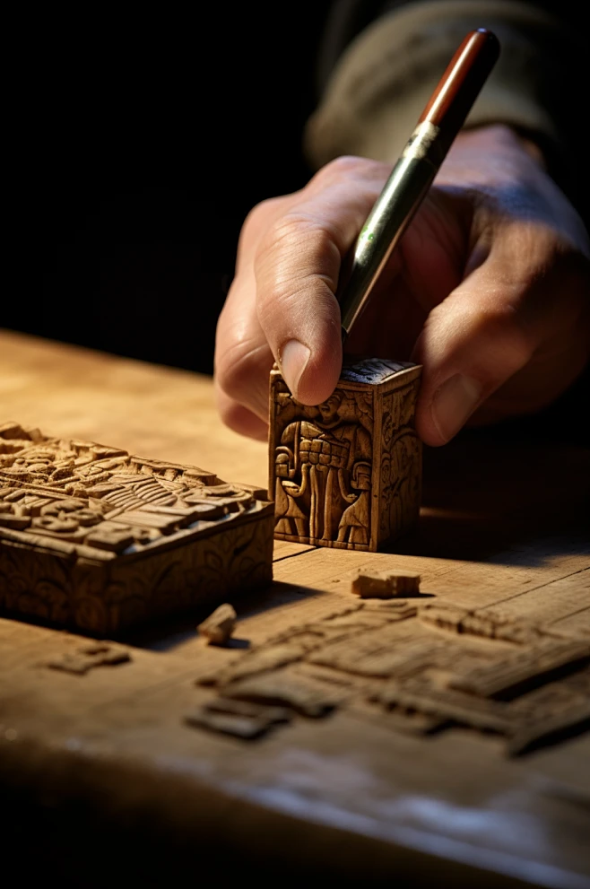AI数字雕刻篆刻手艺人工匠摄影图-众图网-花瓣网