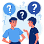 Organic flat people asking questions illustration Free Vector