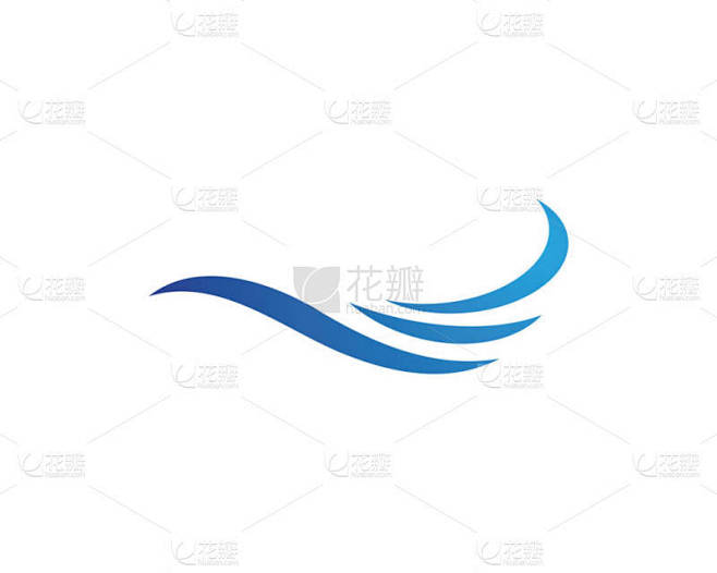 水波浪 Logo 模板矢量