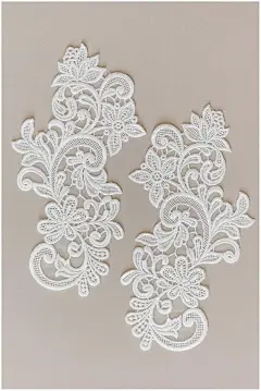 Milk Silk flower lace appliqué, bridal flower lace applique, Lace Flower, Flower appliqué, wedding dress lace appliqué, laceflower (A17-141)