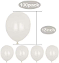 Amazon.com: White Balloons,Latex Balloon,white pearlized balloons12-inch,100-pack,Eshanmu: Toys & Games
