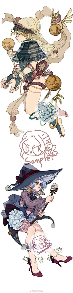 之前帮@阅后即焚-手帐研究所 画的稿儿解禁啦！好长时间没发图凑个九啦 ​​​​