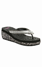 M&F® Blazin Roxx Jamie Black/Silver with Beaded Outsole Flip Flop Sandals